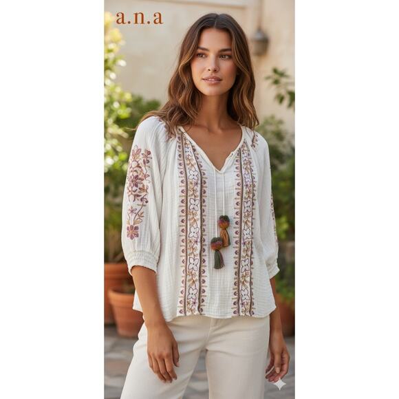 a.n.a Boho Blouse Sz. XXL - Picture 1 of 5